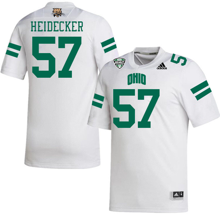 Ohio Bobcats #57 Carson Heidecker College Football Jerseys Stitched-White